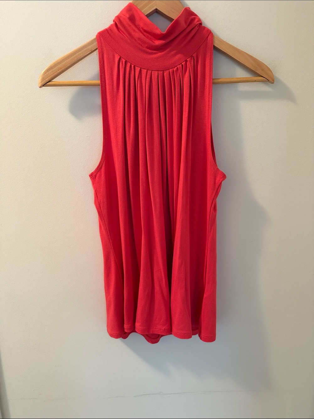 One West New York Sleeveless Mock Neck Orange Women's Top